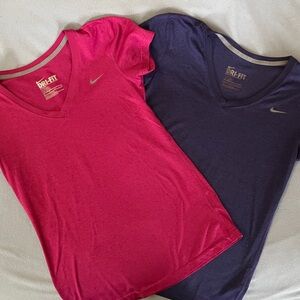 Nike Pink and Purple Dri-Fit Tees